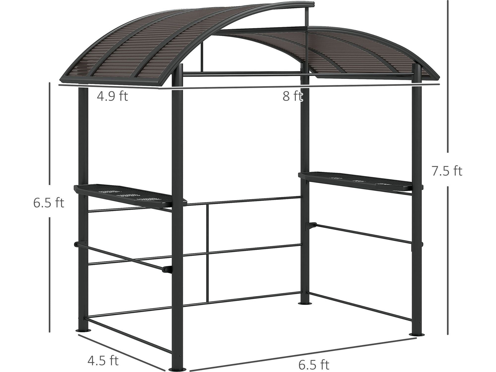 8' x 5' Outdoor Shelter Grill Gazebo