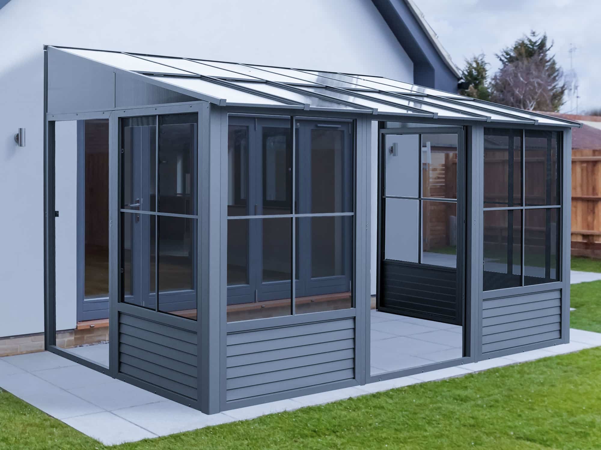 Florence 10 ft. x 12 ft. Grey Polycarbonate Roof