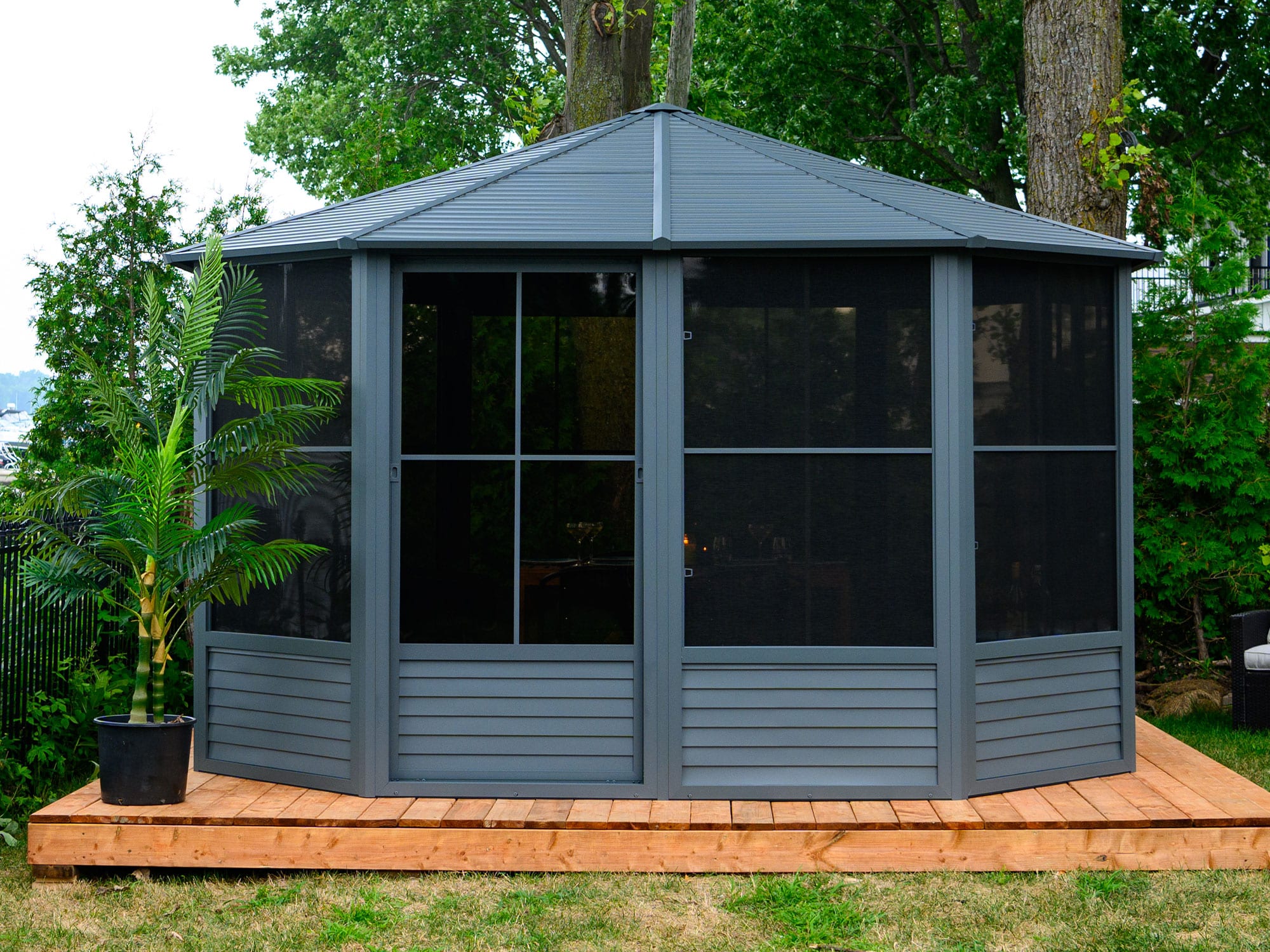 Florence Solarium with Metal Roof 12 Ft. x 12 Ft. Slate