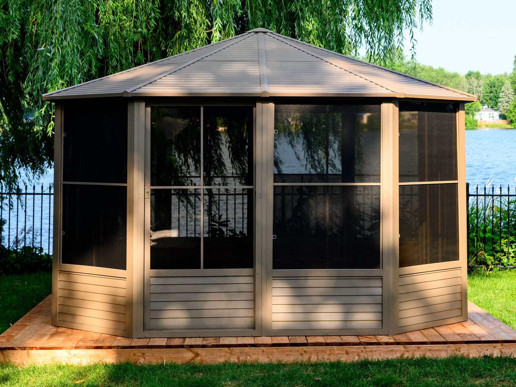 Florence Solarium with Metal Roof 12 Ft. x 12 Ft. Sand