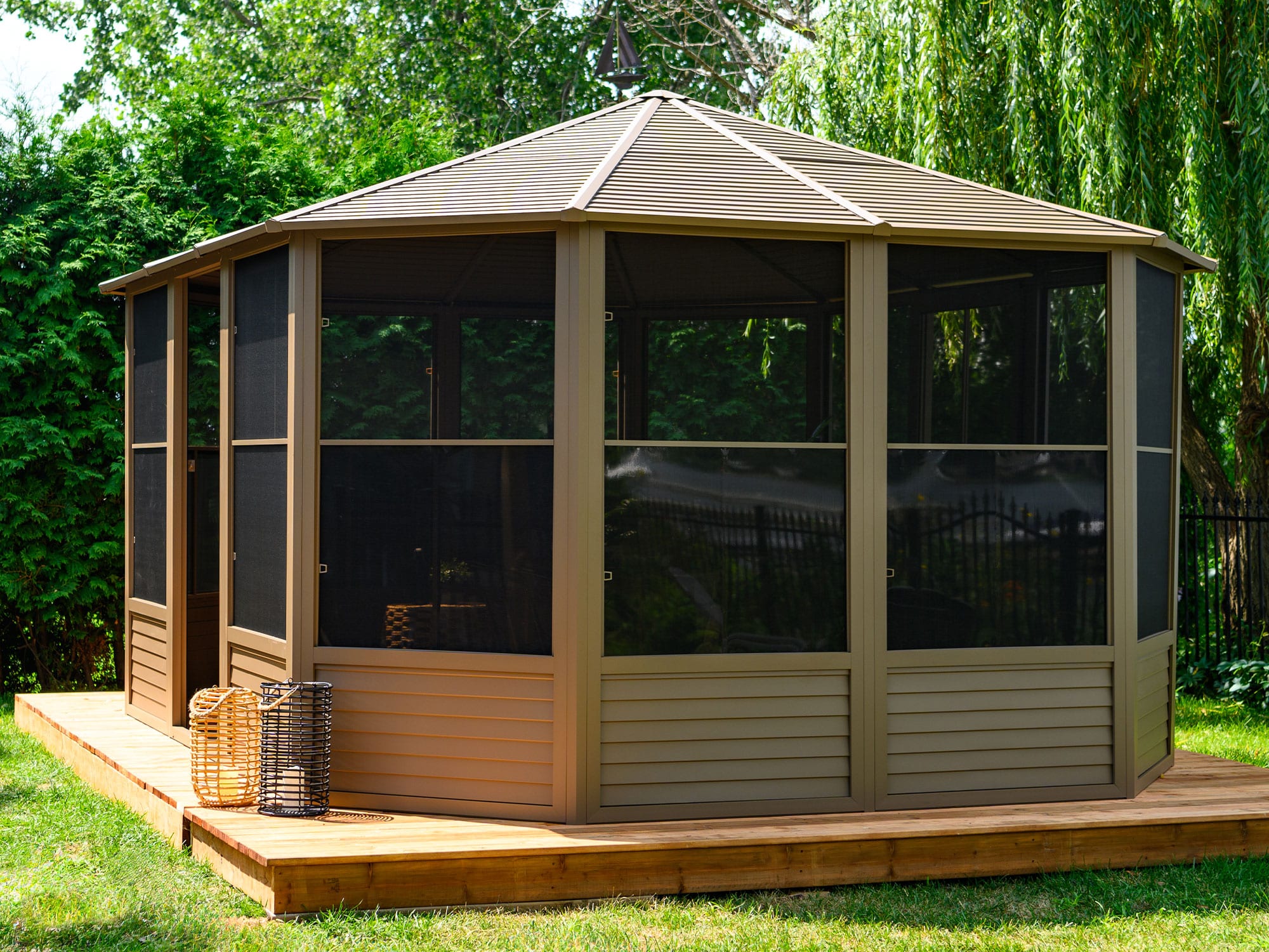 Florence Solarium with Metal Roof 12 Ft. x 15 Ft. Sand