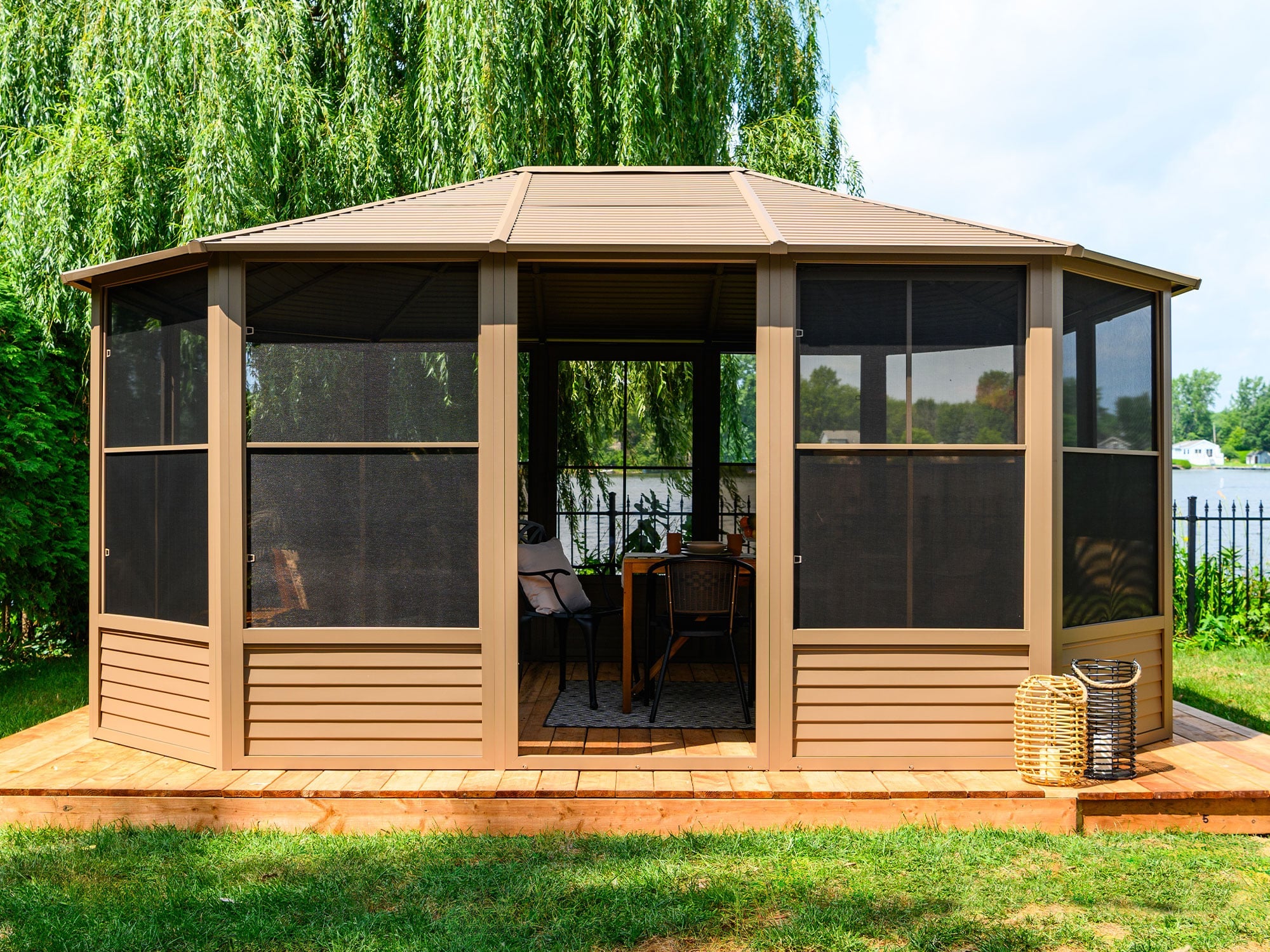 Florence Solarium with Metal Roof 12 Ft. x 15 Ft. Sand