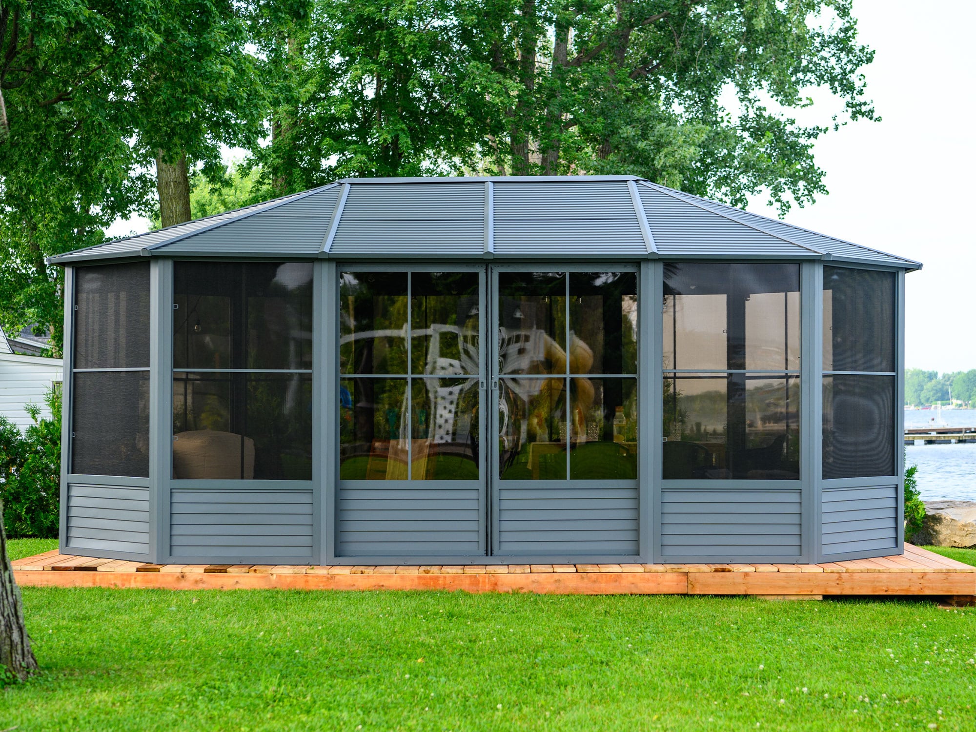 Florence Solarium with Metal Roof 12 Ft. x 18 Ft. Slate