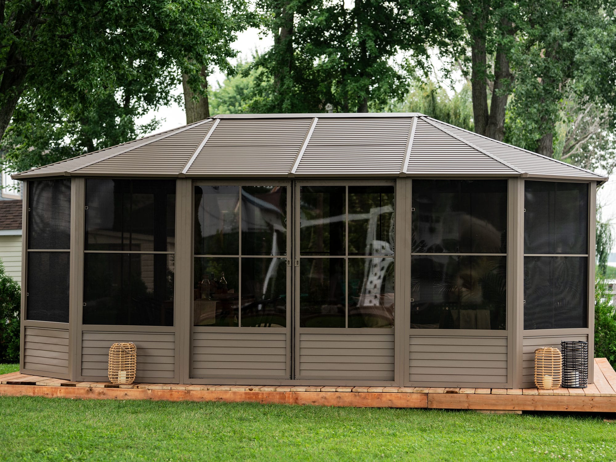 Florence Solarium with Metal Roof 12 Ft. x 18 Ft. Sand