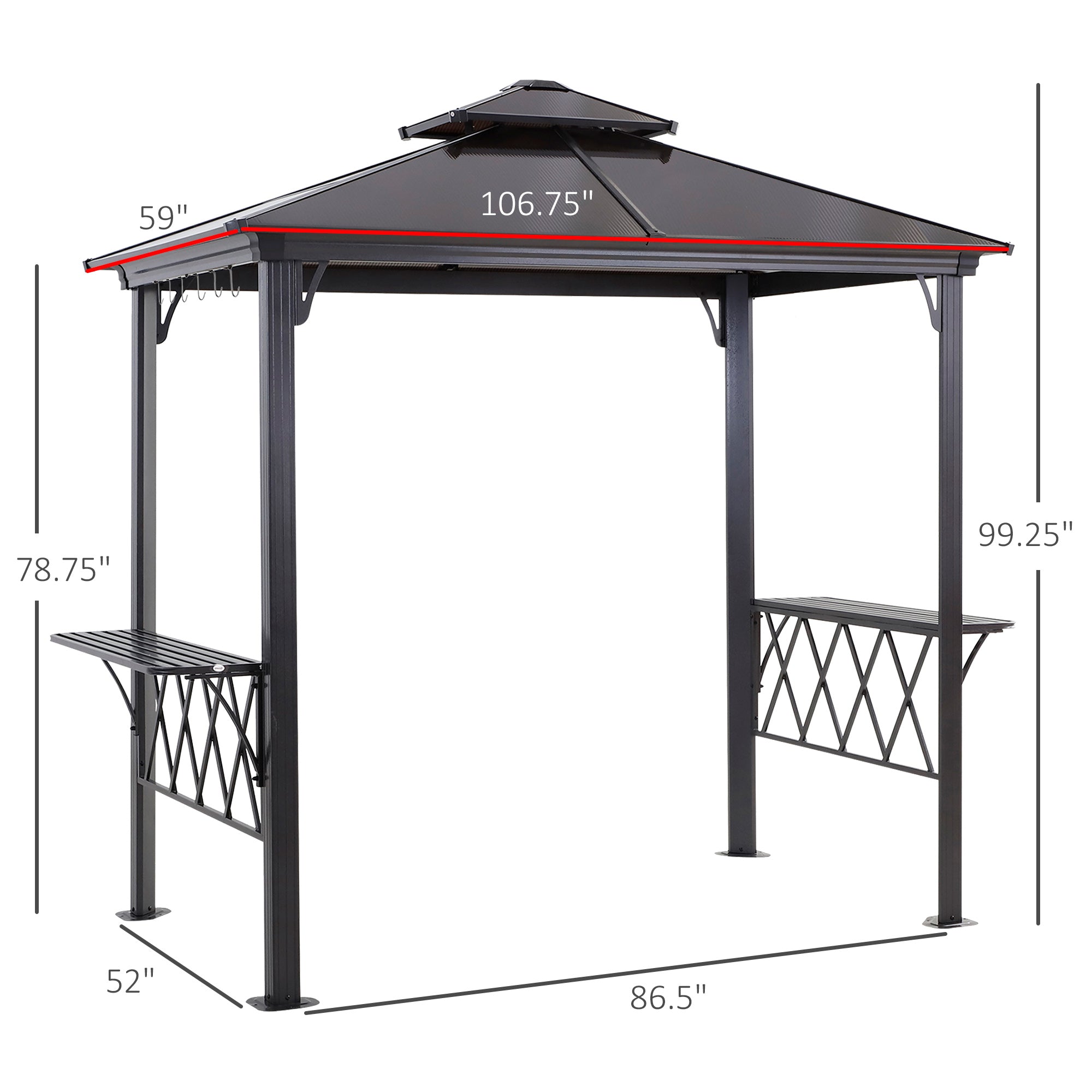 Outside Porch BBQ Cooking Pergola Canopy