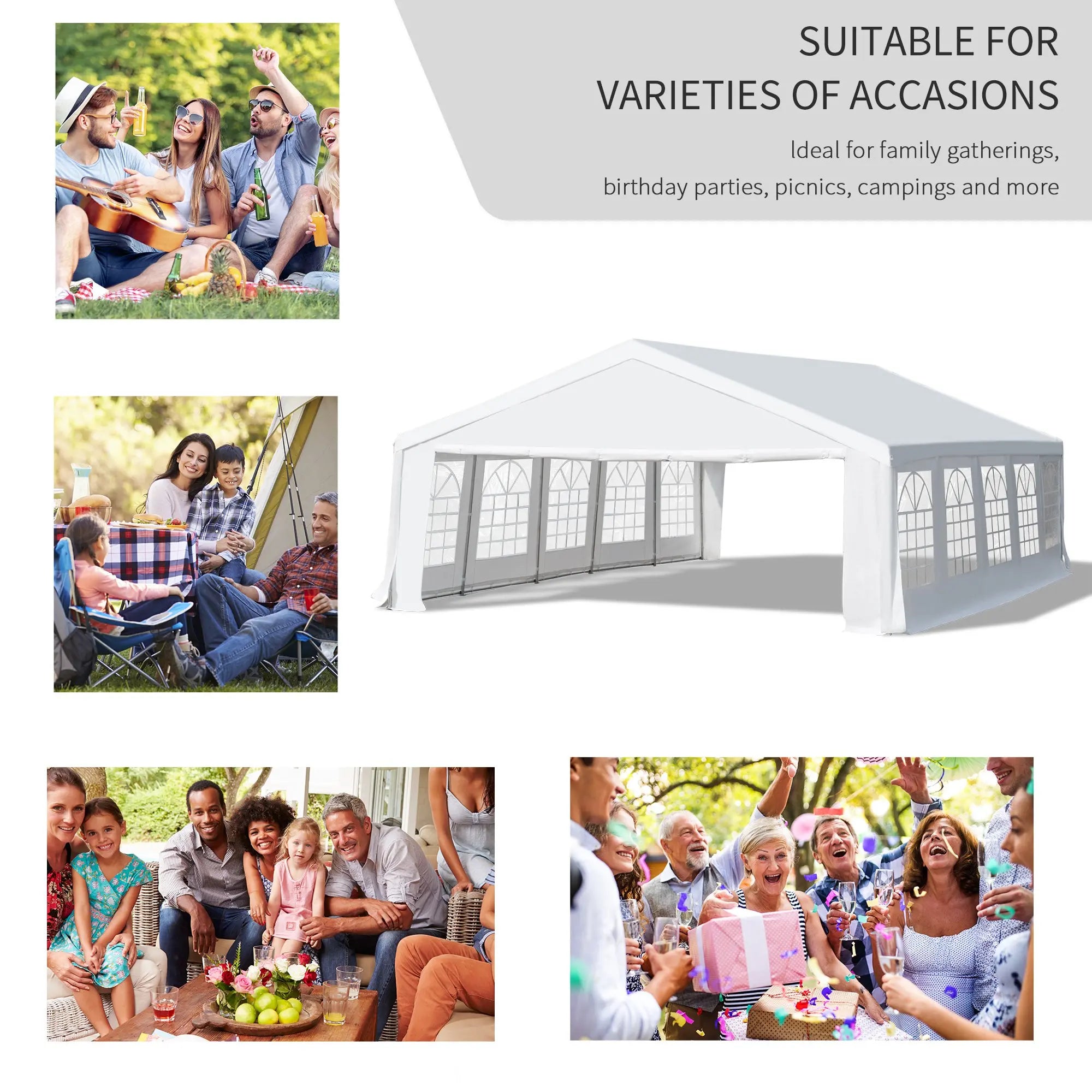 20'x32' Outdoor Heavy Duty Party Tent - White